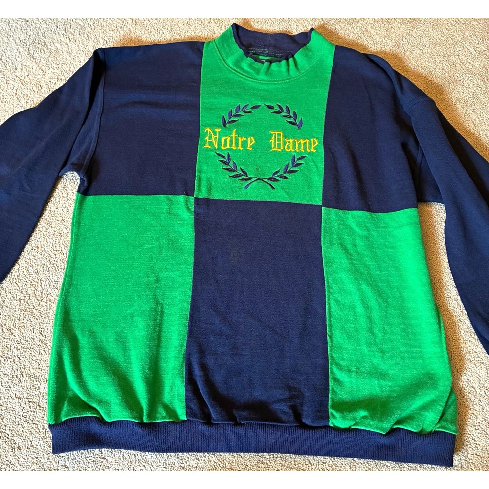 Dehen Notre Dame Fighting Irish Mens Sweatshirt XL Green Navy College Fan